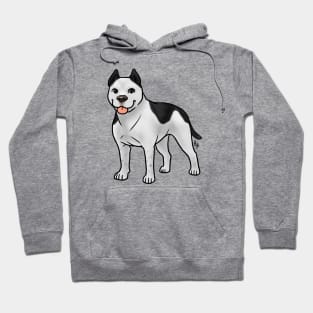 Dog - American Staffordshire  Terrier - Cropped Black and White Hoodie